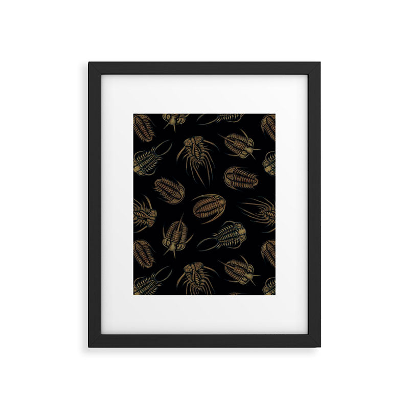 Trilobites - Marine Fossil Pattern Framed Art Print Gallery Image 6