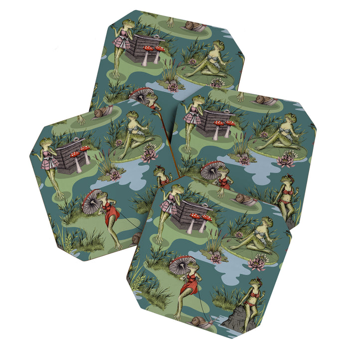 Vintage Pin-Up Girl Frogs Coaster Gallery Image 1