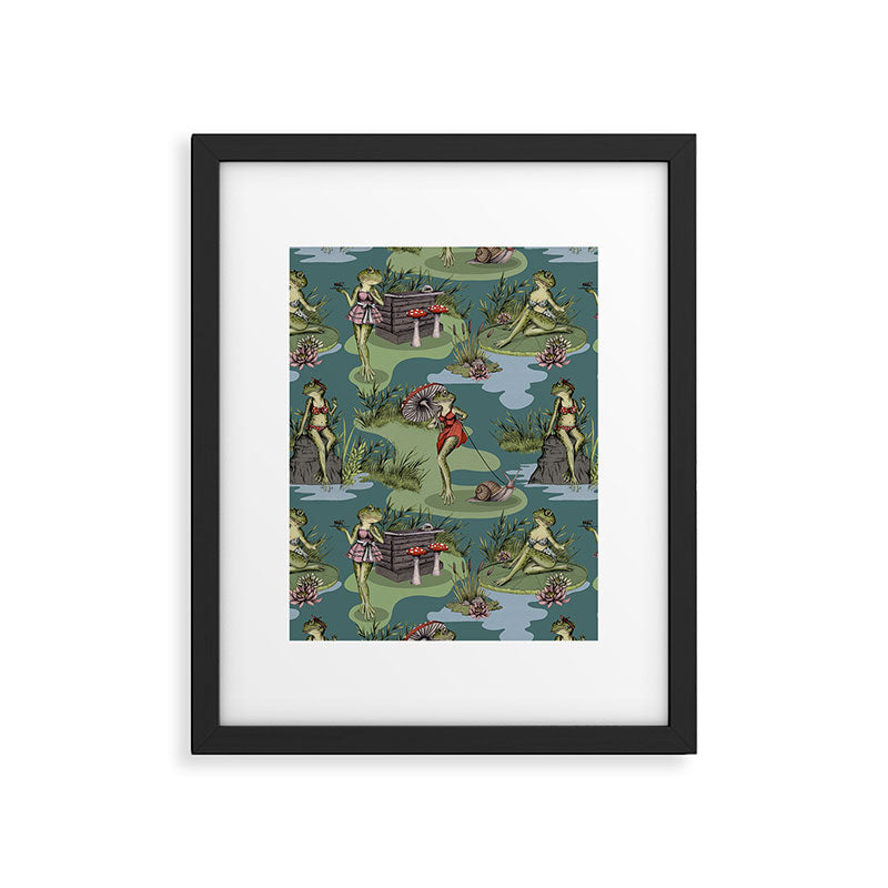 Vintage Pin-Up Girl Frogs Framed Art Print Gallery Image 6