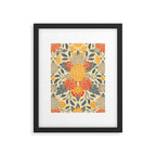 Warm Yellow, Orange & Blue Floral Framed Art Print Gallery Image 6