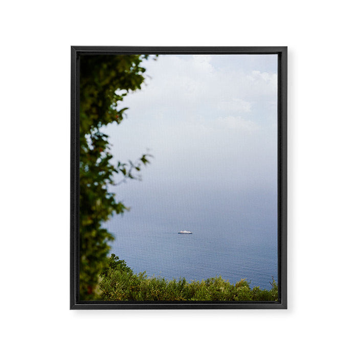 Amalfi Coast Ocean View VI on Film Framed Canvas Print Gallery Image 1