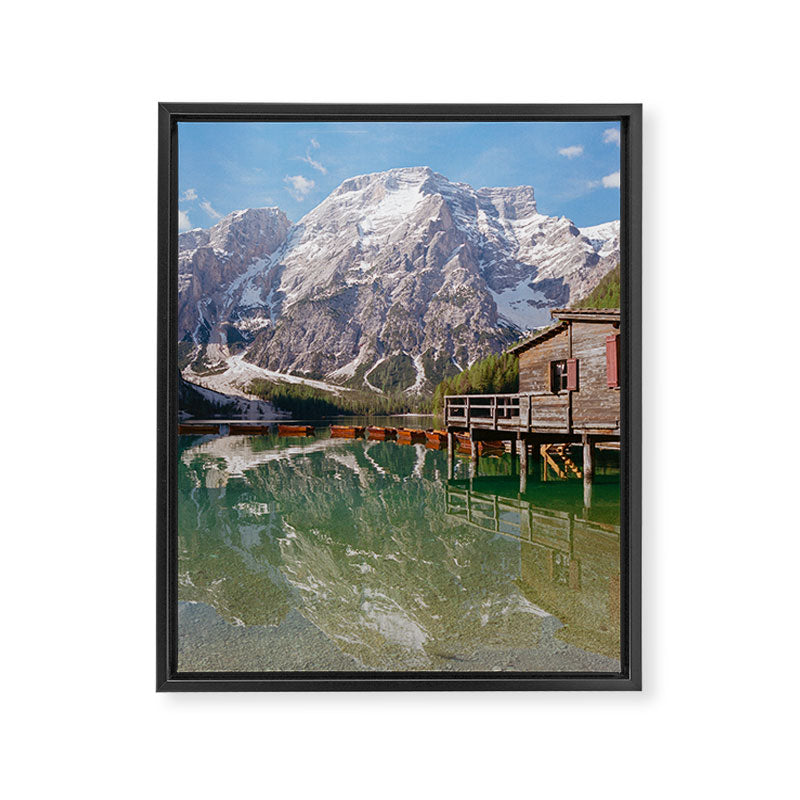Lago di Braies Italy on Film Framed Canvas Print Gallery Image 6