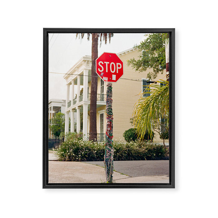 New Orleans Beads Framed Canvas Print Gallery Image 1