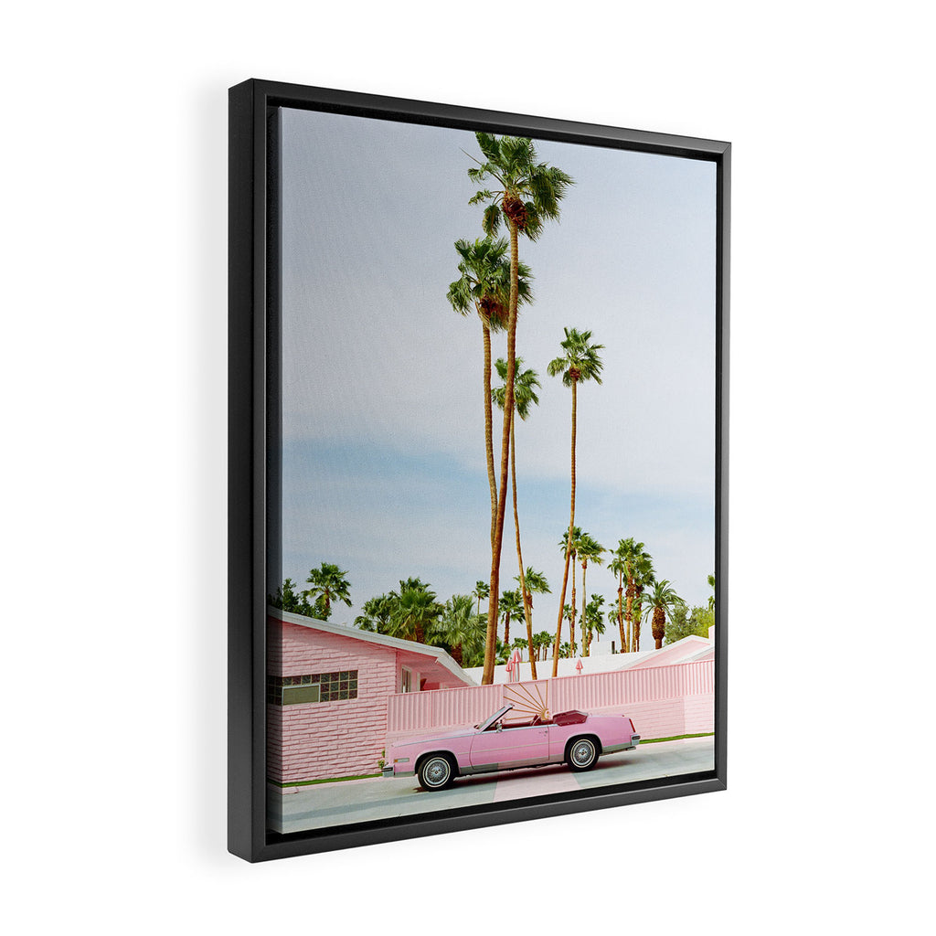 Pink Palm Springs on Film Framed Canvas Print Gallery Image 2