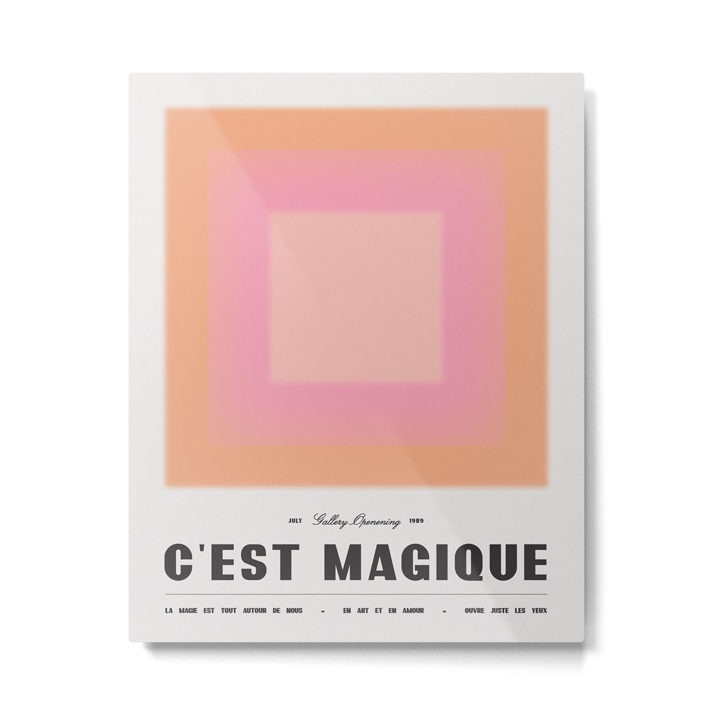 C'est Magique - Pink Metal Print Gallery Image 1