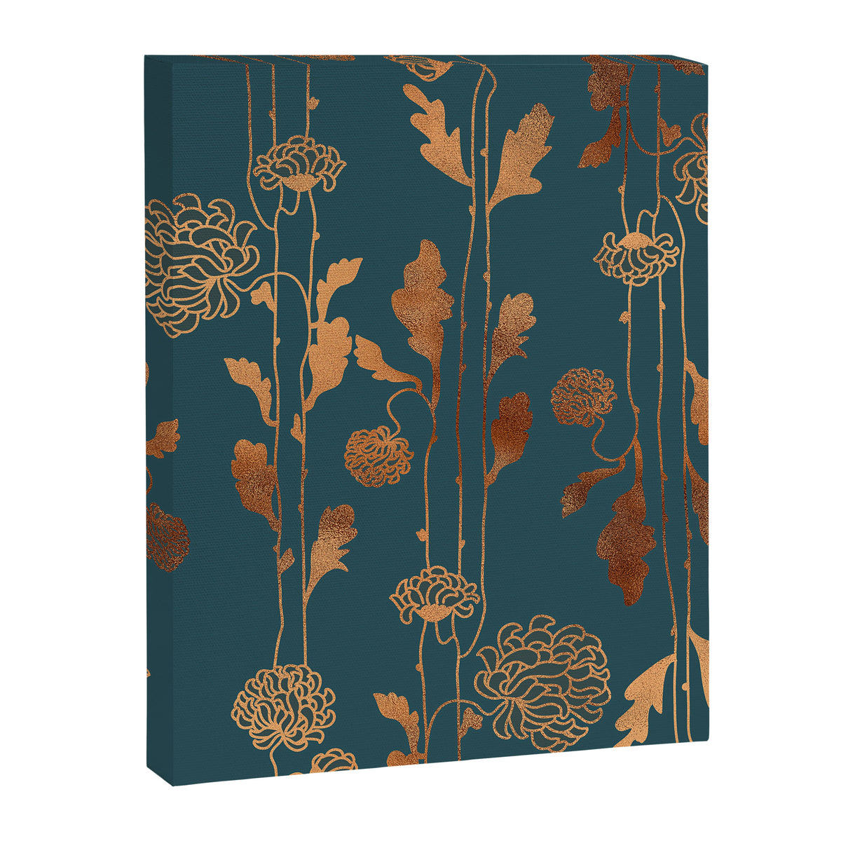 Art Deco Copper Flowers  Canvas Print Gallery Image 8