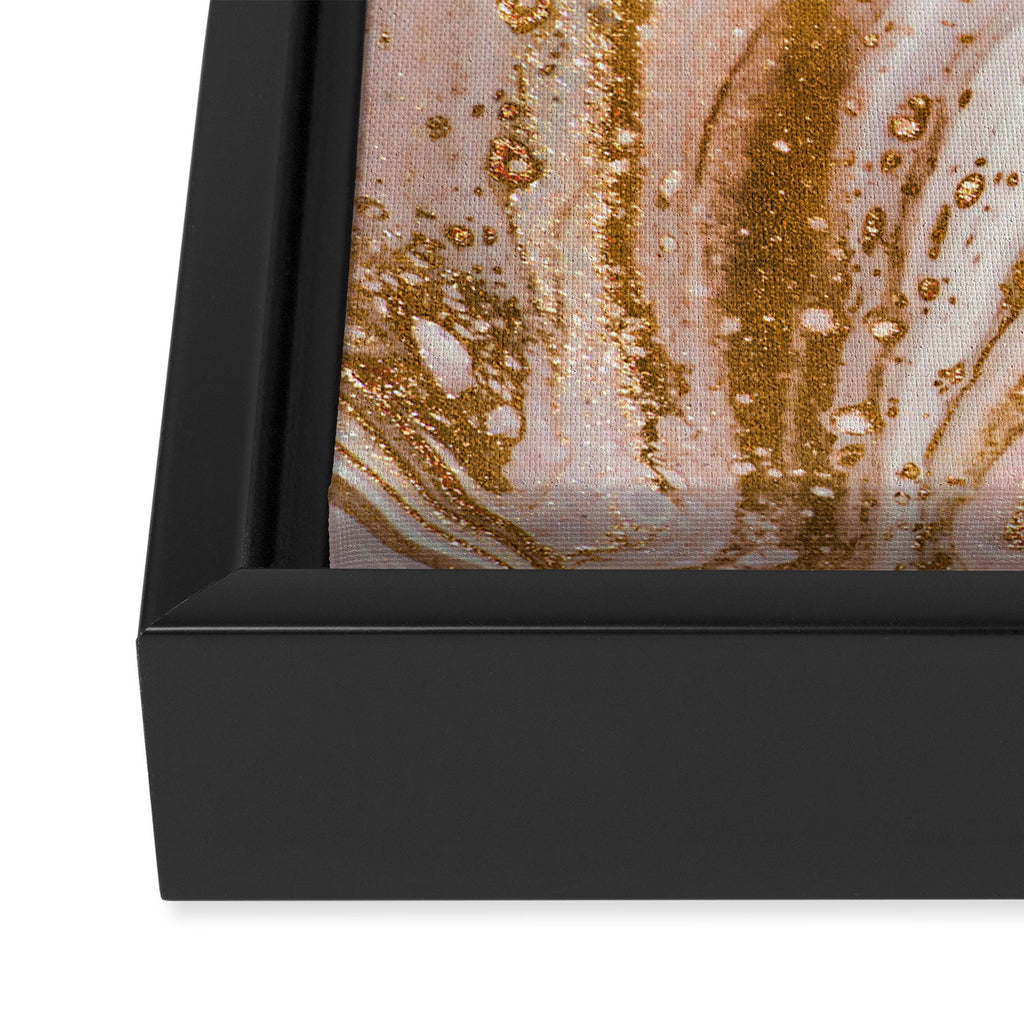Blush Pink And Gold Liquid Color  Framed Canvas Print Gallery Image 3