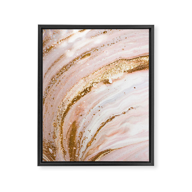 Blush Pink And Gold Liquid Color  Framed Canvas Print Gallery Image 8