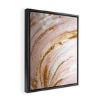 Blush Pink And Gold Liquid Color  Framed Canvas Print Gallery Image 2