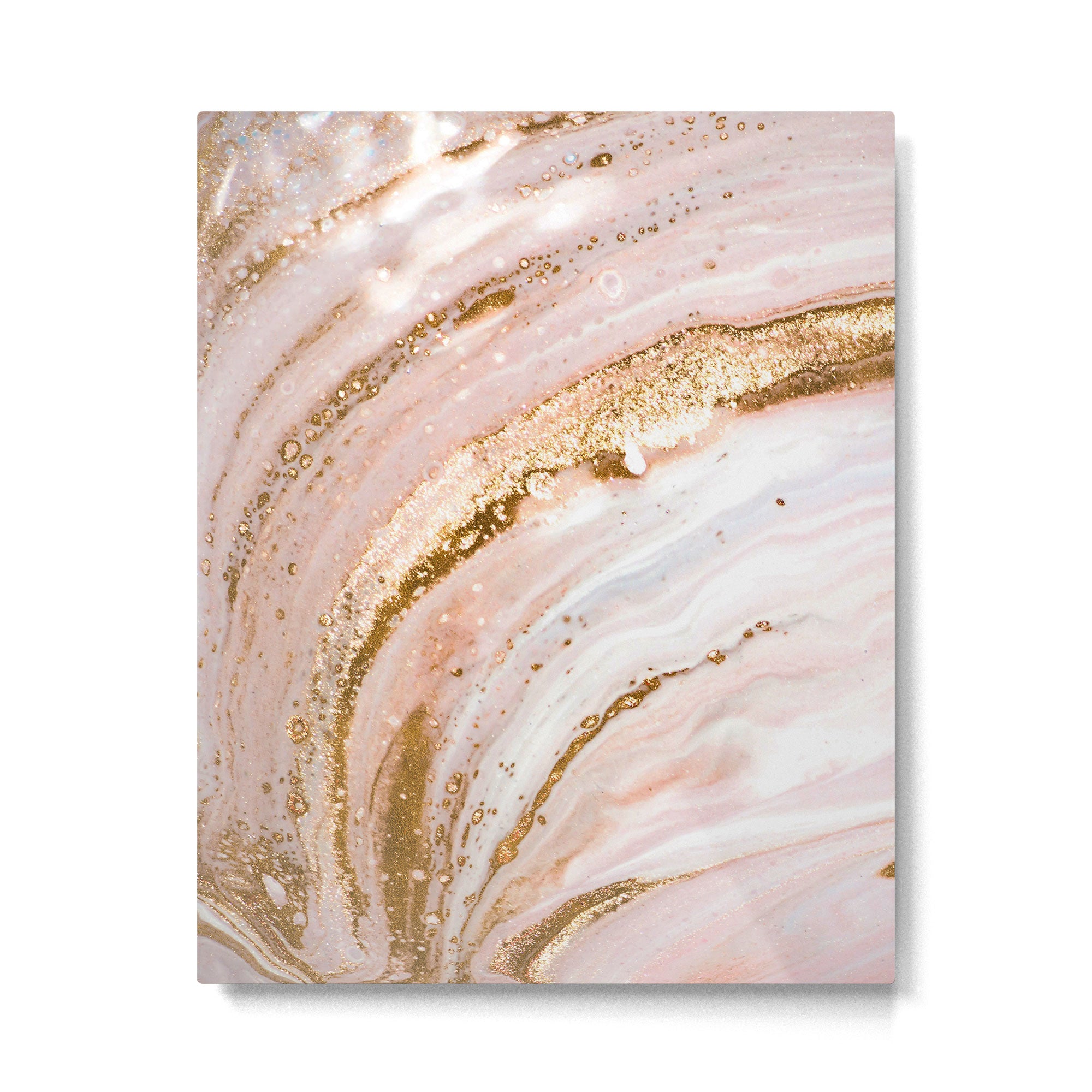 Blush Pink And Gold Liquid Color  Metal Print Gallery Image 6