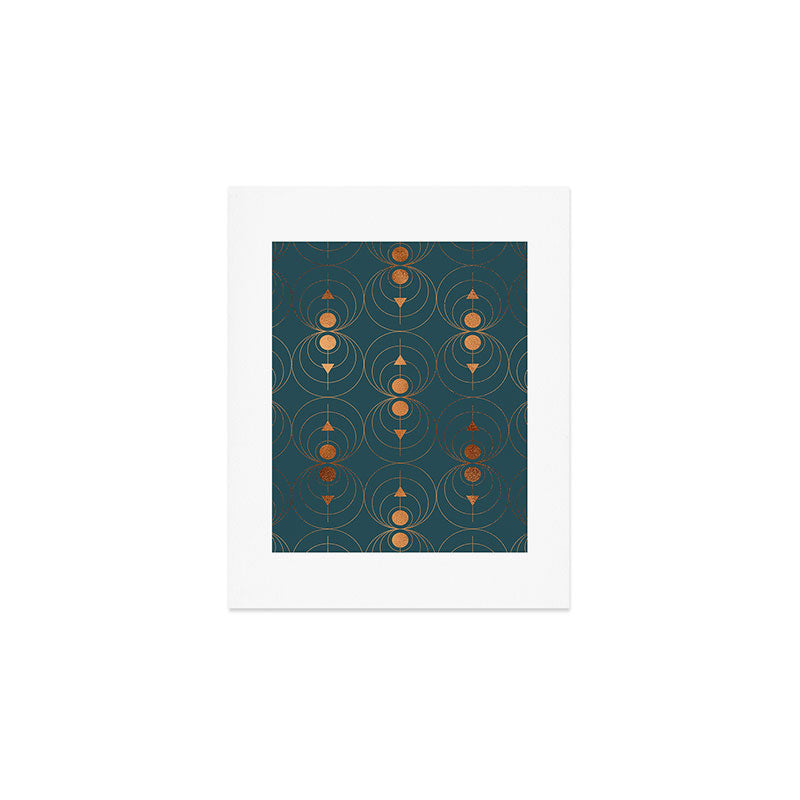 Copper Art Deco on Emerald Art Print Gallery Image 1