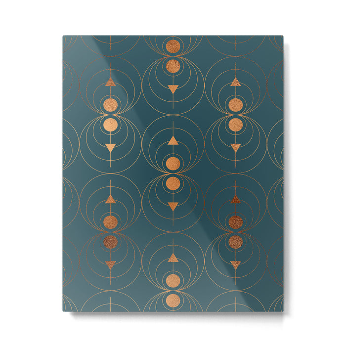 Copper Art Deco on Emerald Metal Print Gallery Image 1