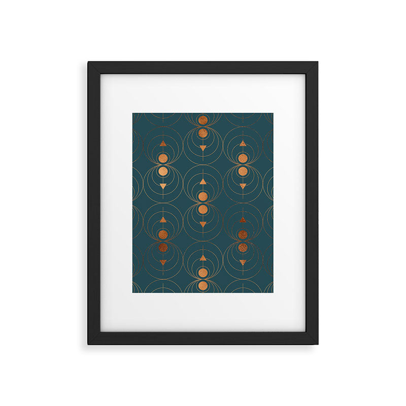 Copper Art Deco on Emerald Framed Art Print Gallery Image 6