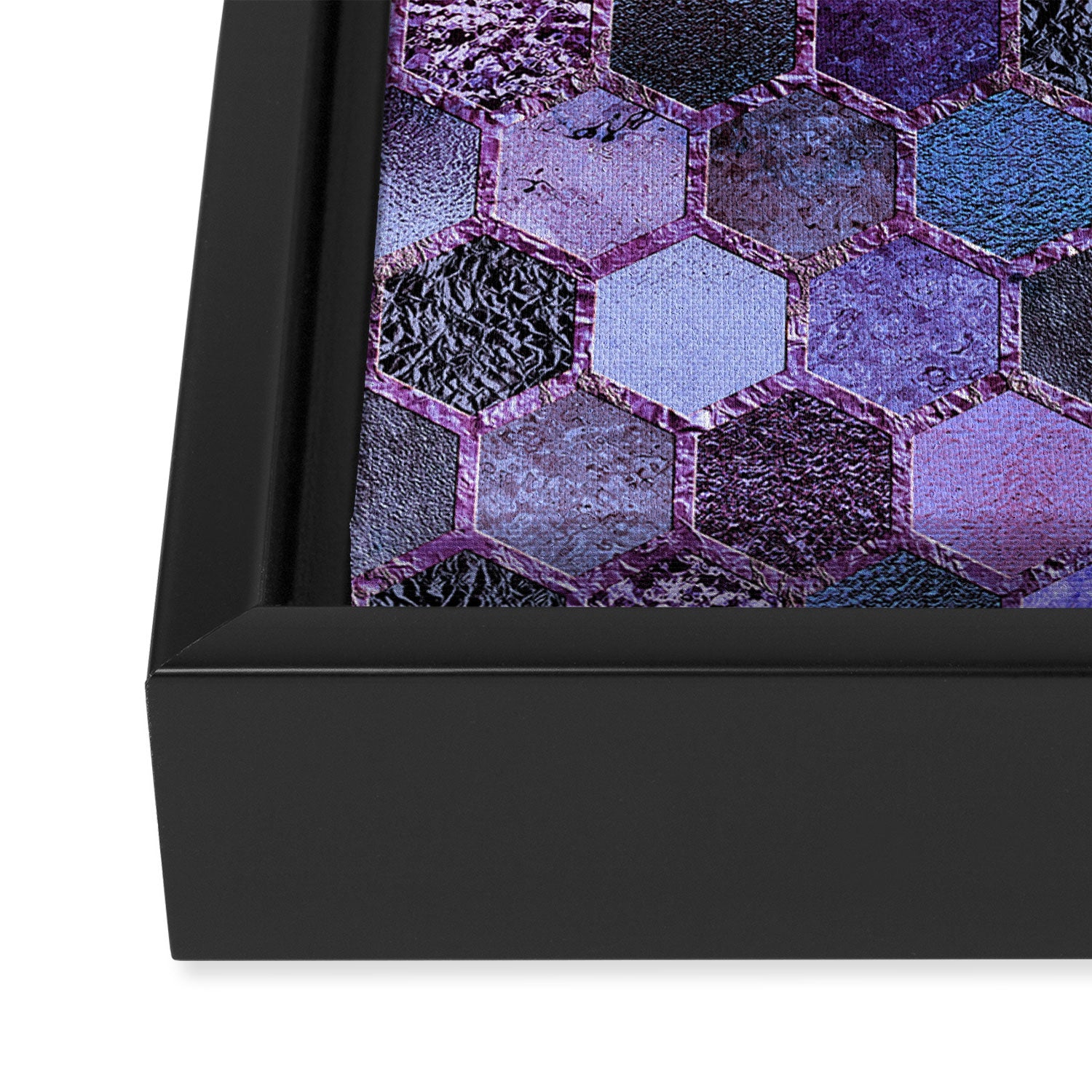 Purple geometric hexagonal elegant & luxury pattern Framed Canvas Print Gallery Image 3