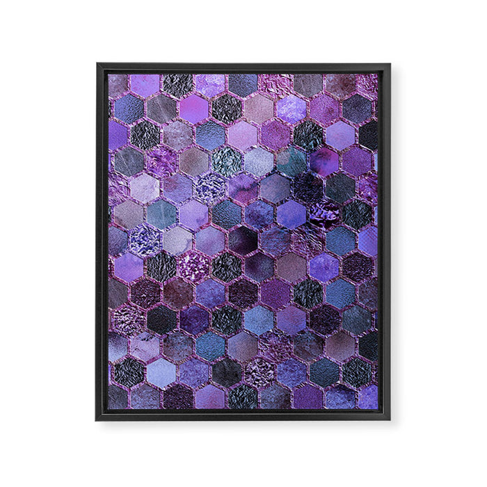 Purple geometric hexagonal elegant & luxury pattern Framed Canvas Print Gallery Image 1