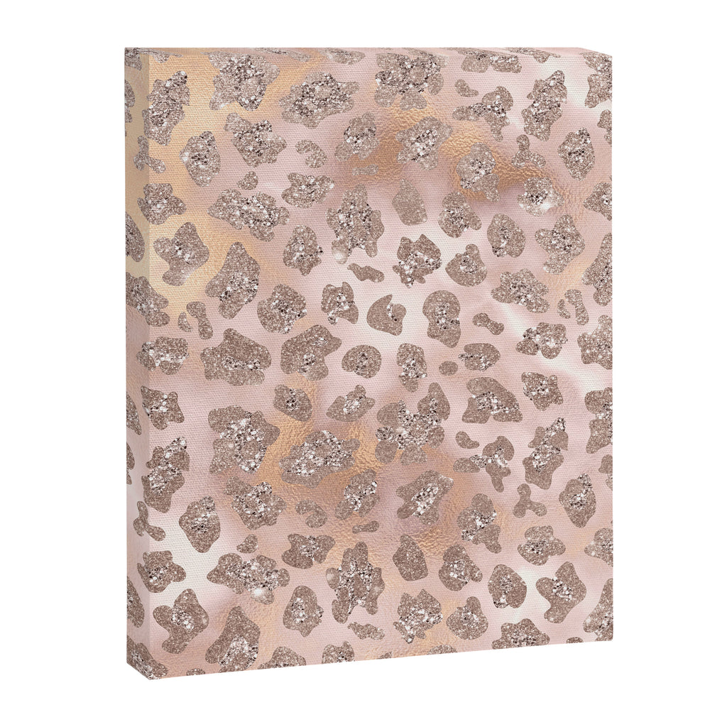 Rosegold Blush Leopard Glitter   Canvas Print Gallery Image 8