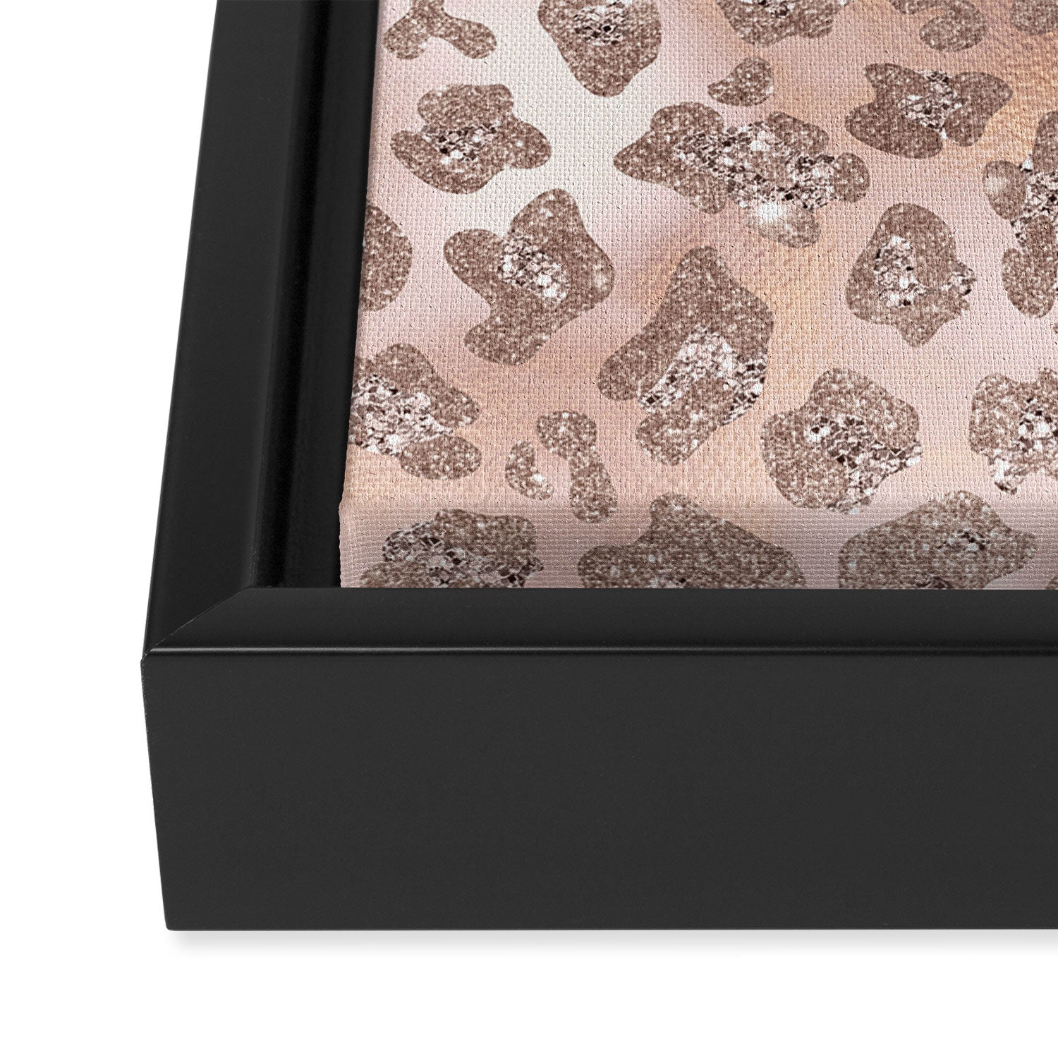 Rosegold Blush Leopard Glitter   Framed Canvas Print Gallery Image 3