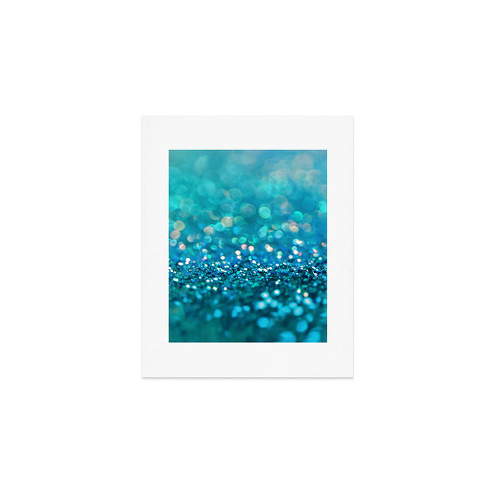Teal turquoise blue shiny glitter print effect - Sparkle Luxury Backdrop Art Print Gallery Image 1