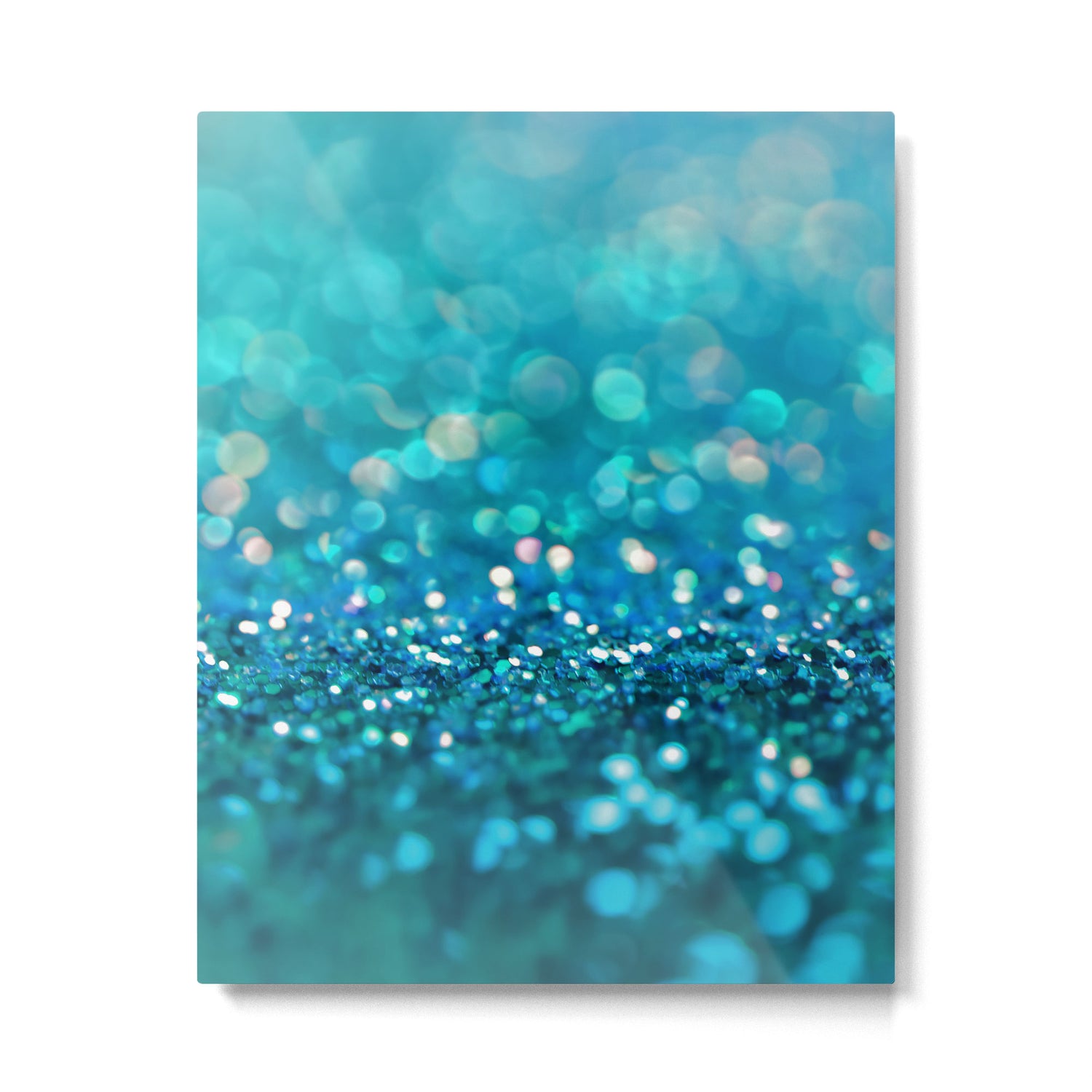 Teal turquoise blue shiny glitter print effect - Sparkle Luxury Backdrop Metal Print Gallery Image 6