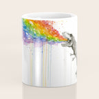 T-Rex Dinosaur Rainbow Puke Taste the Rainbow Watercolor Coffee Mug Gallery Image 4