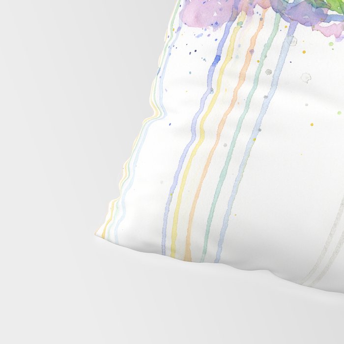 T-Rex Dinosaur Rainbow Puke Taste the Rainbow Watercolor Pillow Sham Gallery Image 4