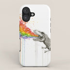 T-Rex Dinosaur Rainbow Puke Taste the Rainbow Watercolor iPhone Case Gallery Image 1