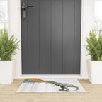 T-Rex Dinosaur Rainbow Puke Taste the Rainbow Watercolor Welcome Mat Gallery Image 3