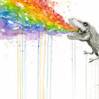 T-Rex Dinosaur Rainbow Puke Taste the Rainbow Watercolor Coffee Mug Gallery Image 2