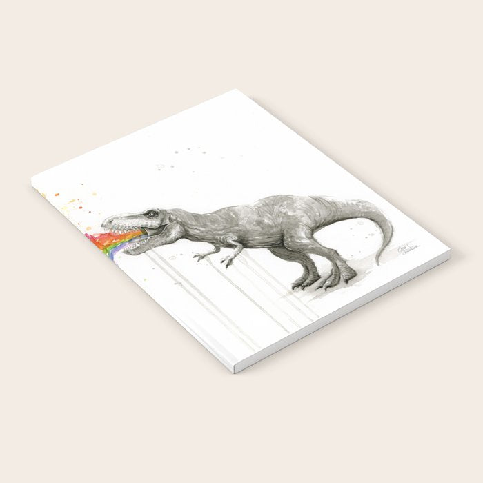 T-Rex Dinosaur Rainbow Puke Taste the Rainbow Watercolor Notebook Gallery Image 2