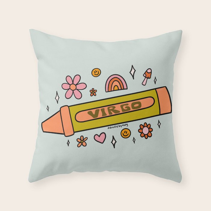 Virgo Crayon Throw Pillow Gallery Image 6