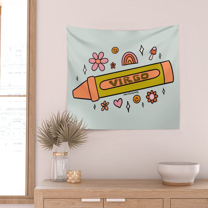 Virgo Crayon Wall Tapestry Gallery Image 2