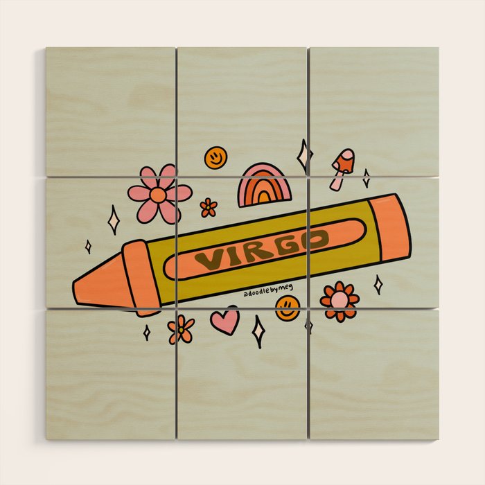 Virgo Crayon Wood Wall Art Gallery Image 1