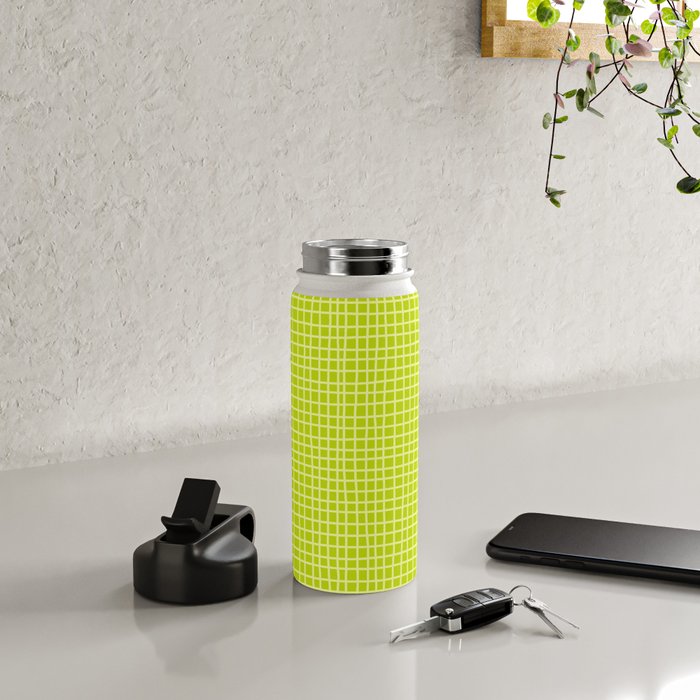 Fresh Lime Grid Water Bottle Gallery Image 4
