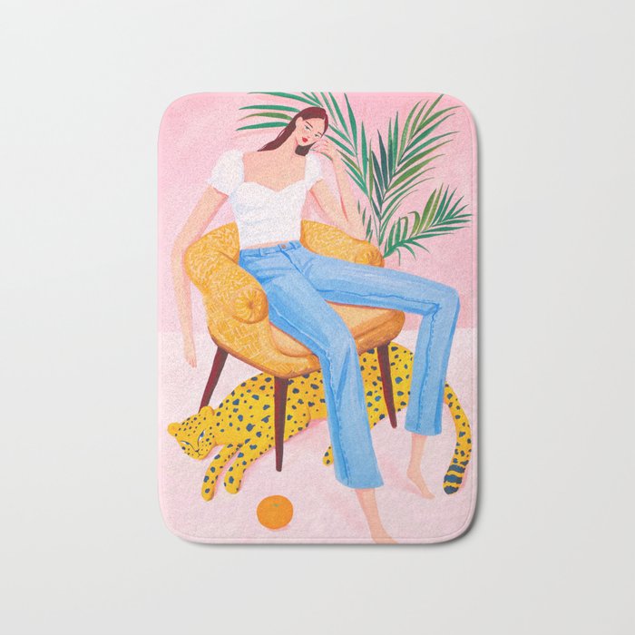 Bohemian Pink Room Bath Mat Gallery Image 1