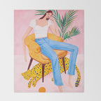 Bohemian Pink Room Throw Blanket Gallery Image 2