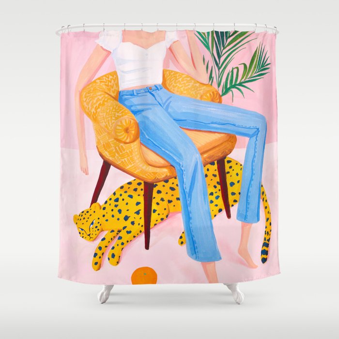 Bohemian Pink Room Shower Curtain Gallery Image 1