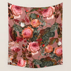 Pastel Floral Pattern Wall Tapestry Gallery Image 4