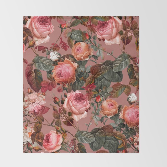 Pastel Floral Pattern Throw Blanket Gallery Image 2