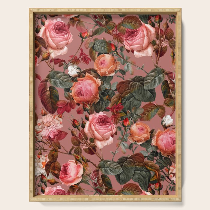Pastel Floral Pattern Serving Tray Gallery Image 1