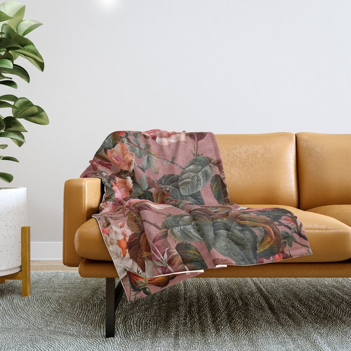 Pastel Floral Pattern Throw Blanket Gallery Image 1