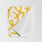 Fun yellow line doodle pattern Throw Blanket Gallery Image 3