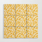 Fun yellow line doodle pattern Wood Wall Art Gallery Image 1
