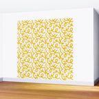 Fun yellow line doodle pattern Wall Mural Gallery Image 2