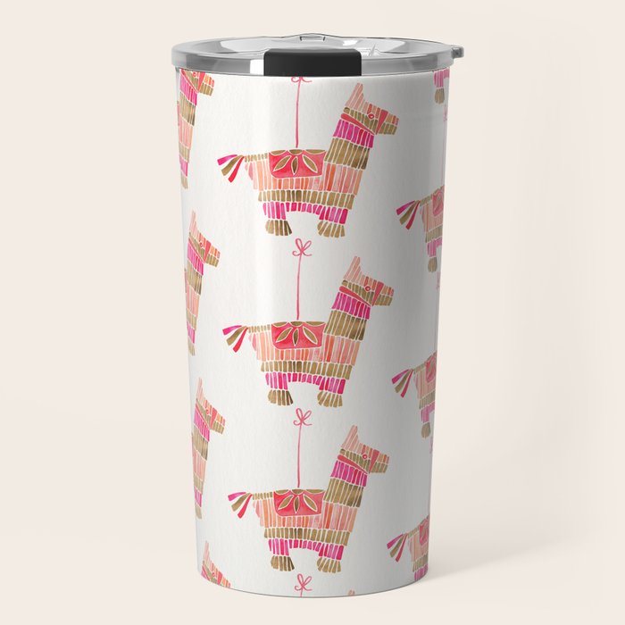 Mexican Donkey PinÌata - Pink & Rose Gold Palette Travel Mug Gallery Image 1