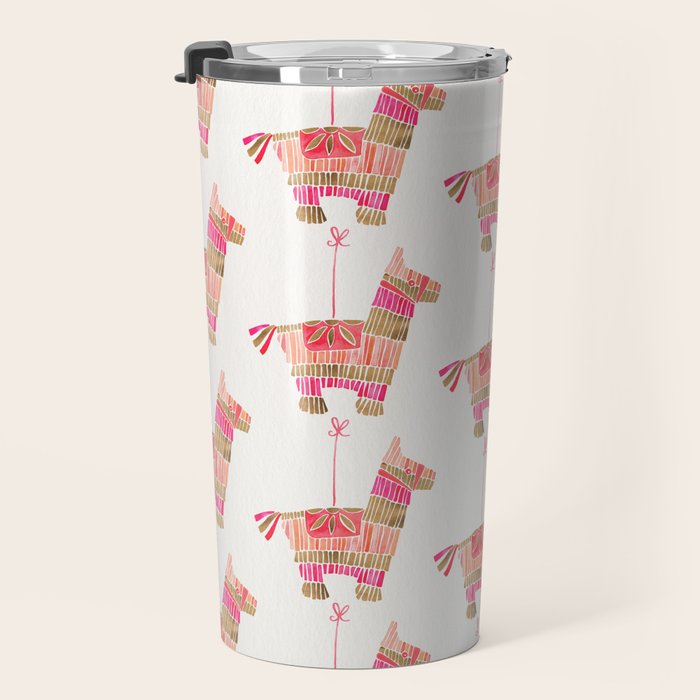 Mexican Donkey PinÌata - Pink & Rose Gold Palette Travel Mug Gallery Image 3