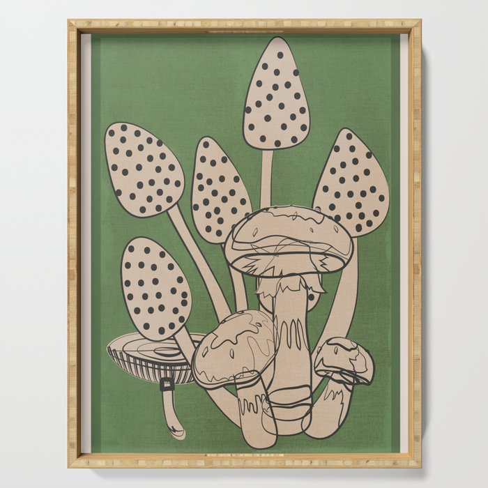Abstract Mushrooms 4 Serving Tray Gallery Image 1
