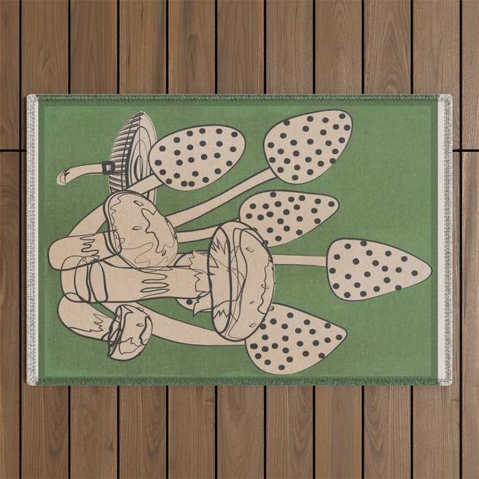 Abstract Mushrooms 4 Outdoor Rug Gallery Image 1