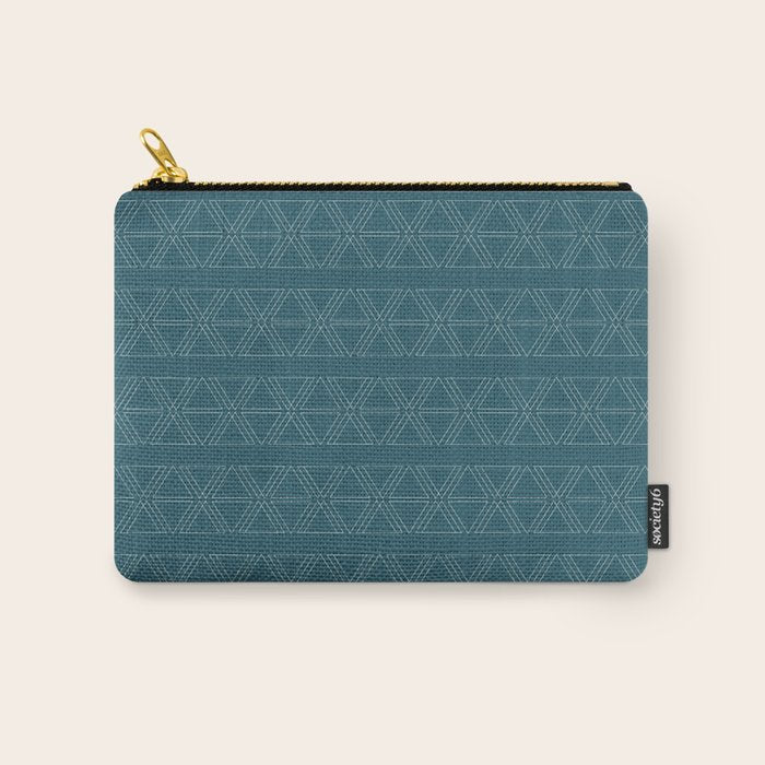 lines geo-teal Carry All Pouch Gallery Image 1