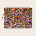 Retro Flower Power - Pink & Red Laptop Sleeve Gallery Image 1