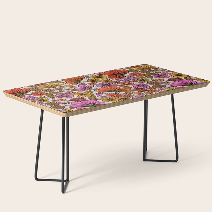 Retro Flower Power - Pink & Red Coffee Table Gallery Image 1